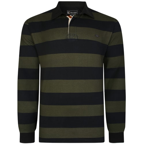 KAM Langarm-Poloshirt im Rugby-Stil, Khaki